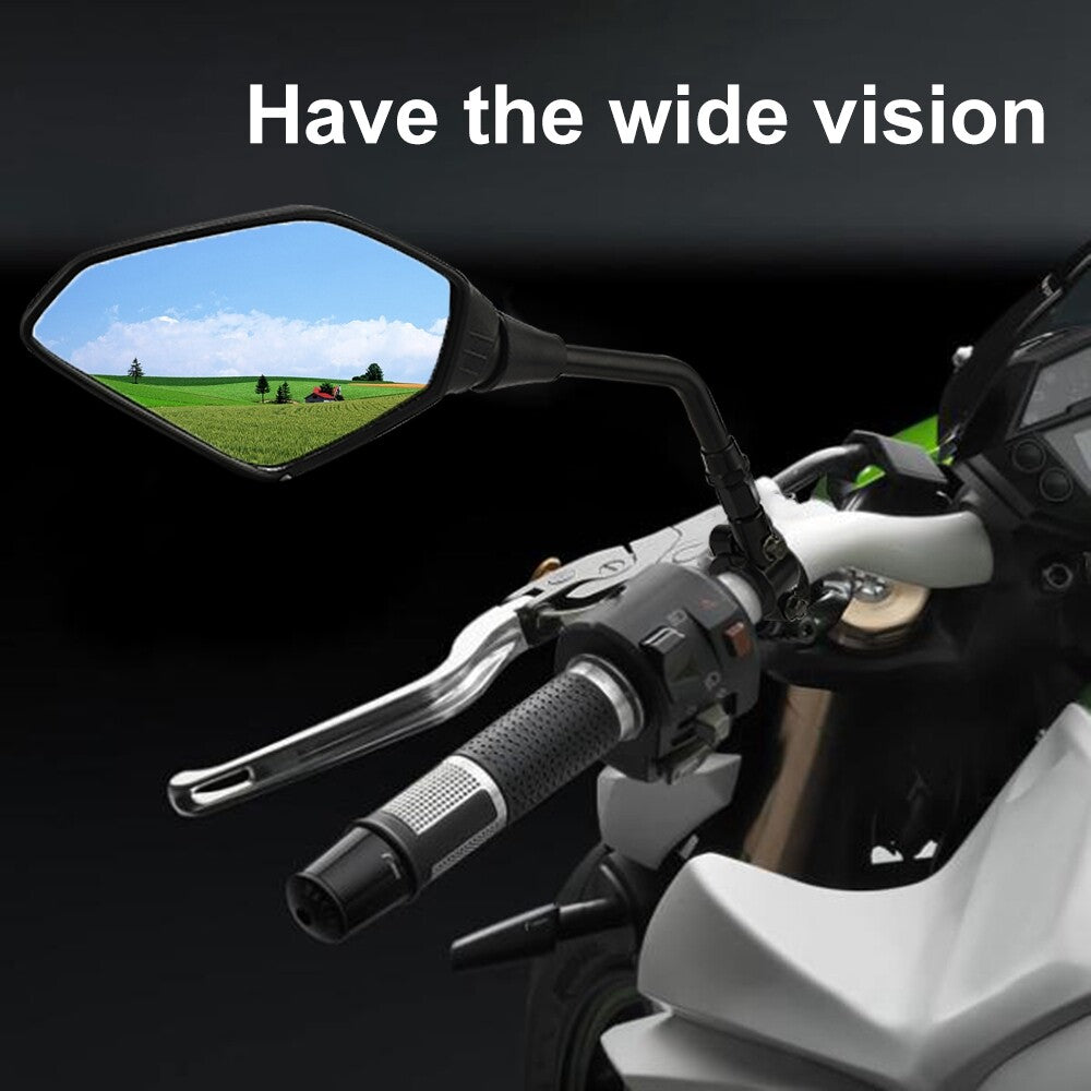 Motorcycle Rear View Side Mirrors M8 M10 Threaded Bolts 360¡ãBlind Spot Mirror