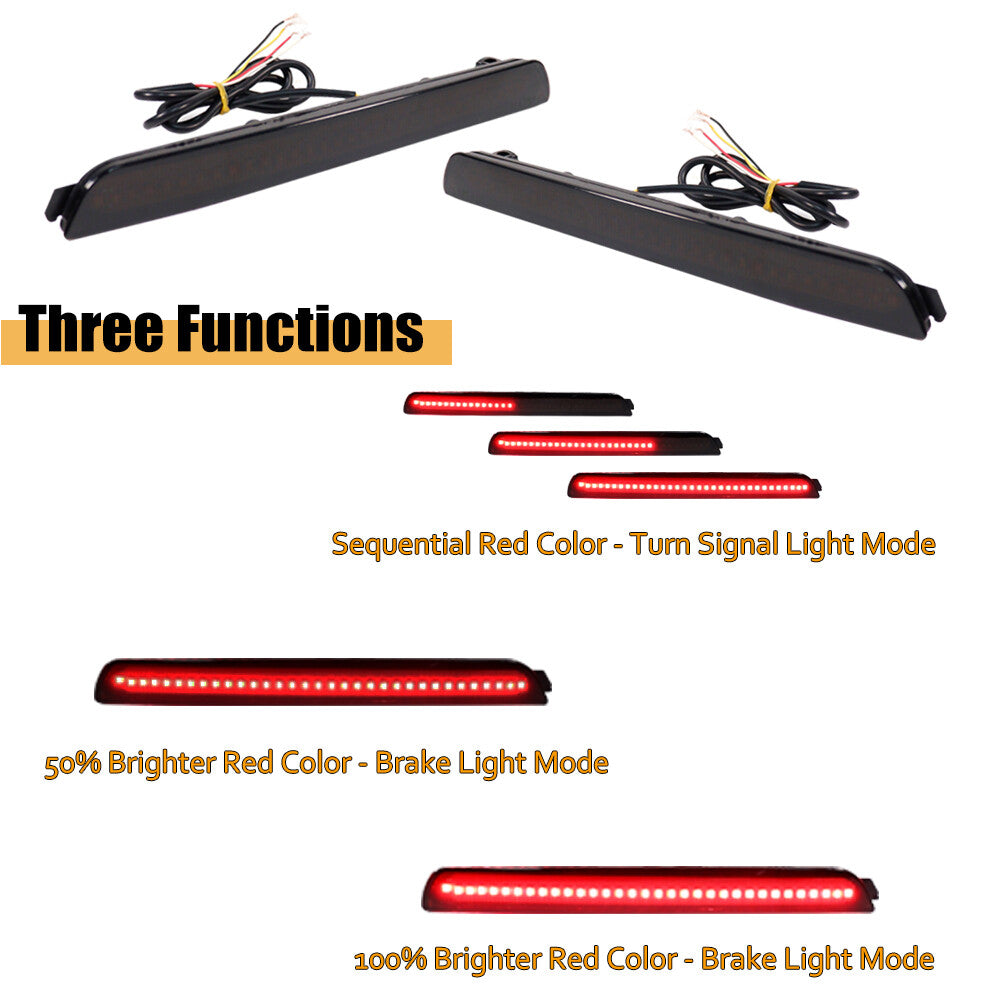 2-piece smoked lens bumper reflector LED rear brake stop light for Mazda 3 Axela 04-09