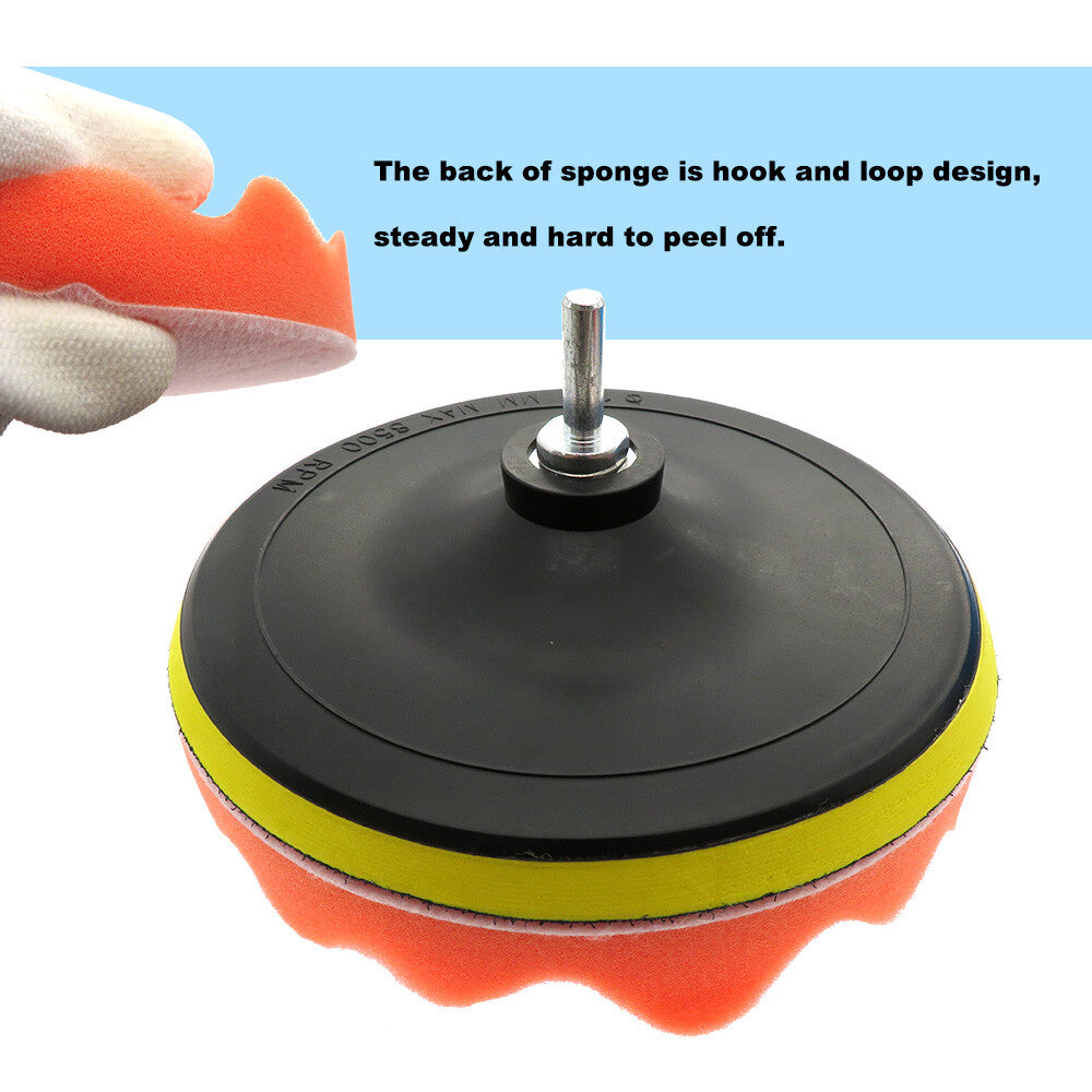 7-Piece 3-inch Car Polishing Pad Polishing Drill Sponge Set Waxing Foam Polisher