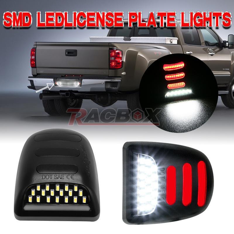 LED License Plate Light Red DRL Tube for Chevy Silverado for GMC for Sierra 1500 2500