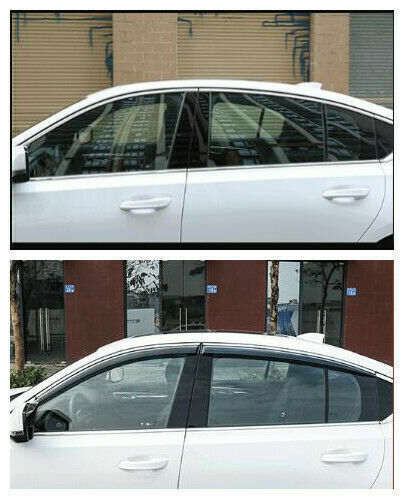 for Cadillac CT5 2020-2024 Window Visors Sun Rain Guard Deflector W/Chrome Trim