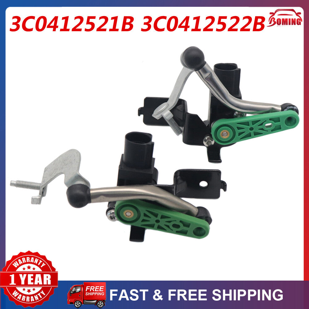 2x Headlight Level Sensor for Audi Q3 for VW for Golf for Tiguan CC 3C0412521B 3C0412522B
