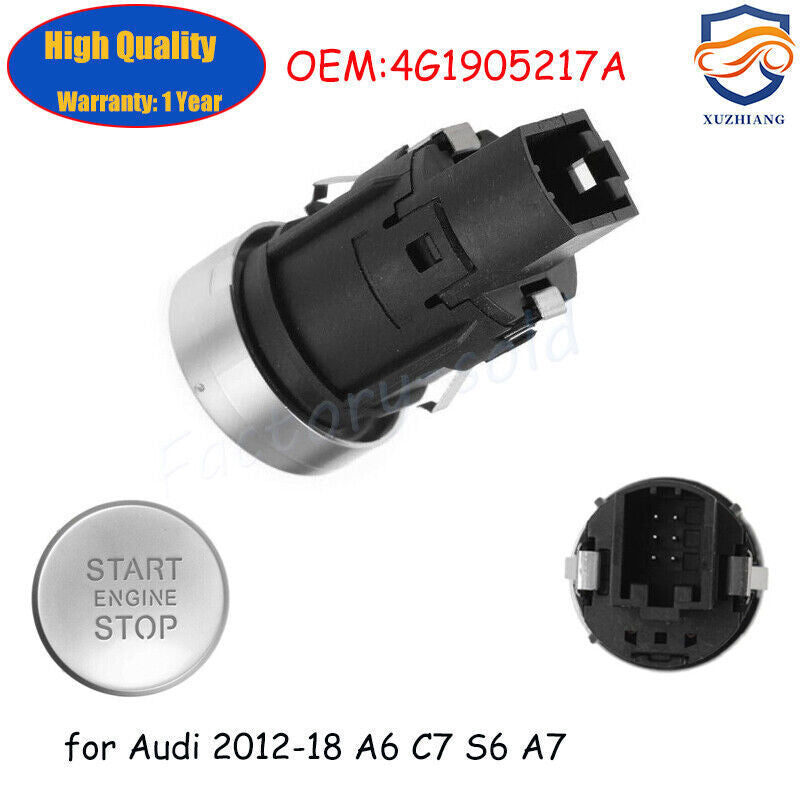 Applicable to Stop Engine Switch Silver Button for Audi 2012 - 2018 A6 C7 S6 A7