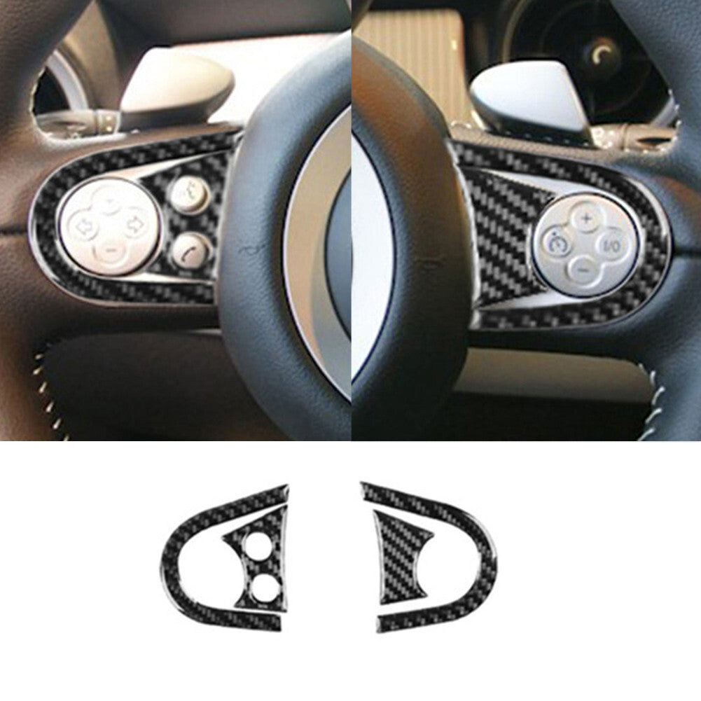 4X Carbon Fiber Steering Wheel Accent Trim for BMW for MINI Cooper 2007-2010