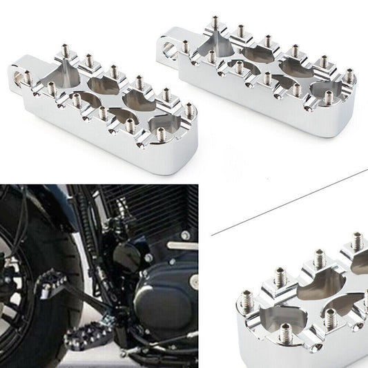 MX Style Foot Pegs Pedals for Harley Dyna Electra Tri Glide Softail V-Rod Chrome
