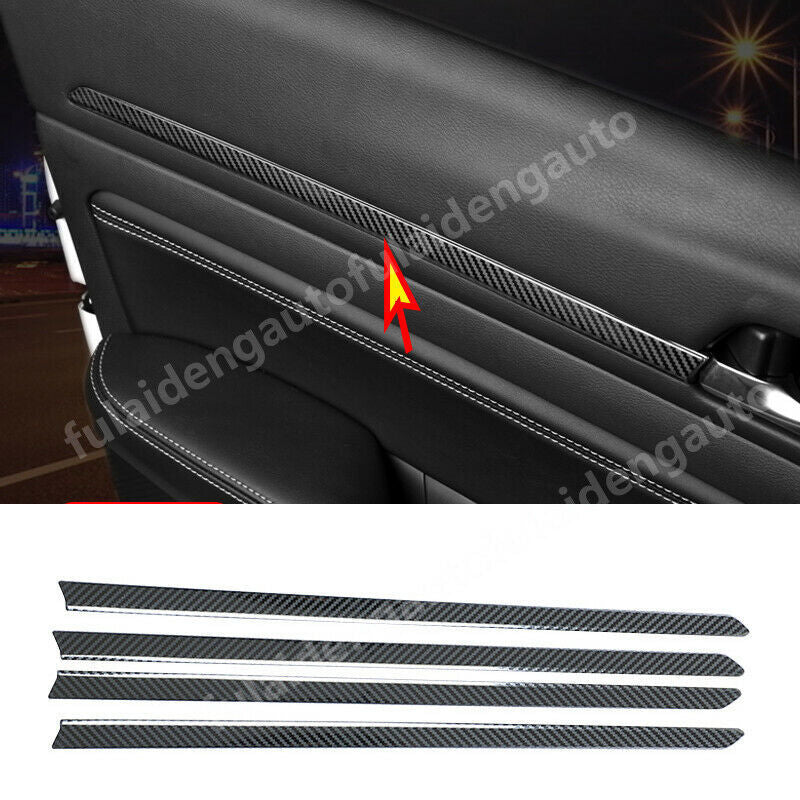 4P Fit for Nissan Altima 2019-2022 Carbon Stainless Inner Door Panel Strip Trims