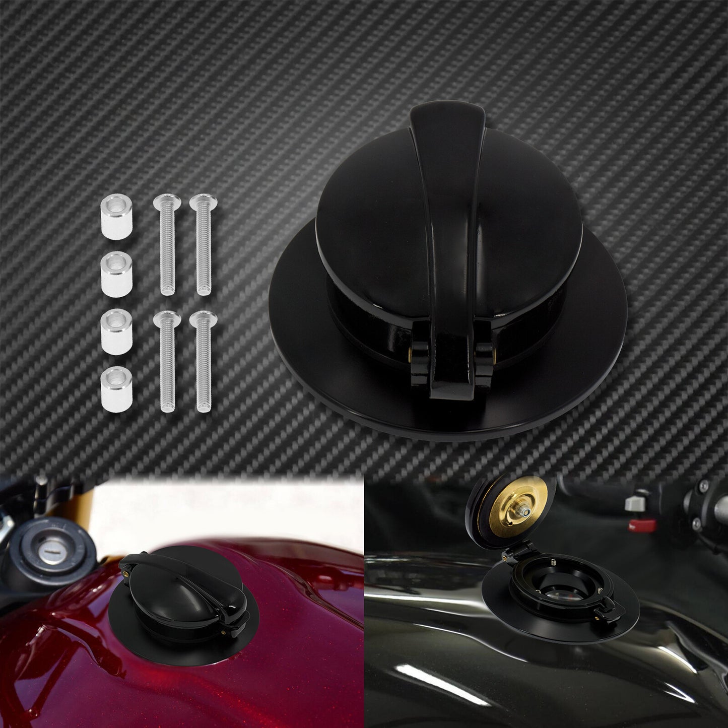 Black Fuel Tank Gas Cap Cover Fit for BMW R nine T Scrambler Pure G/S 2014-2020