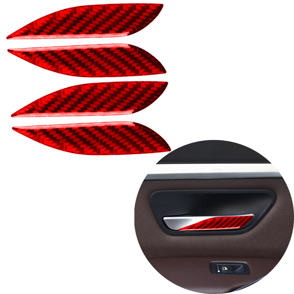 Red carbon fiber door handle decorative stickers suitable for BMW 3 Series F30 2013-18