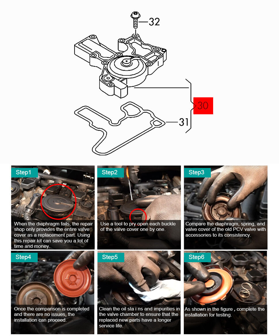 917-064 PCV Valve Diaphram for VW Beetle for Jetta for Passat for Audi A4 for Golf Tt Rabbit US