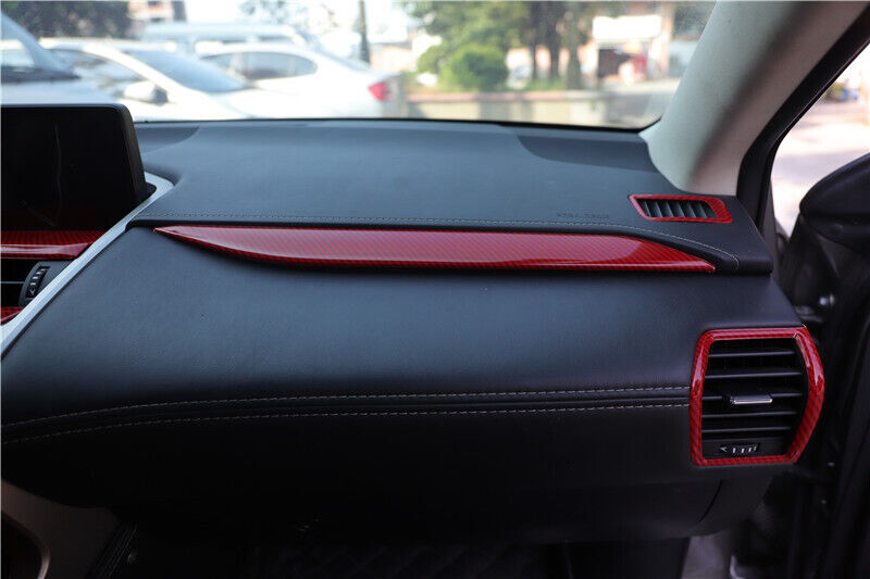 Dashboard for Co -Pilot Strip Cover Trim Fit for Lexus NX 2015-2020 Red Carbon Fiber