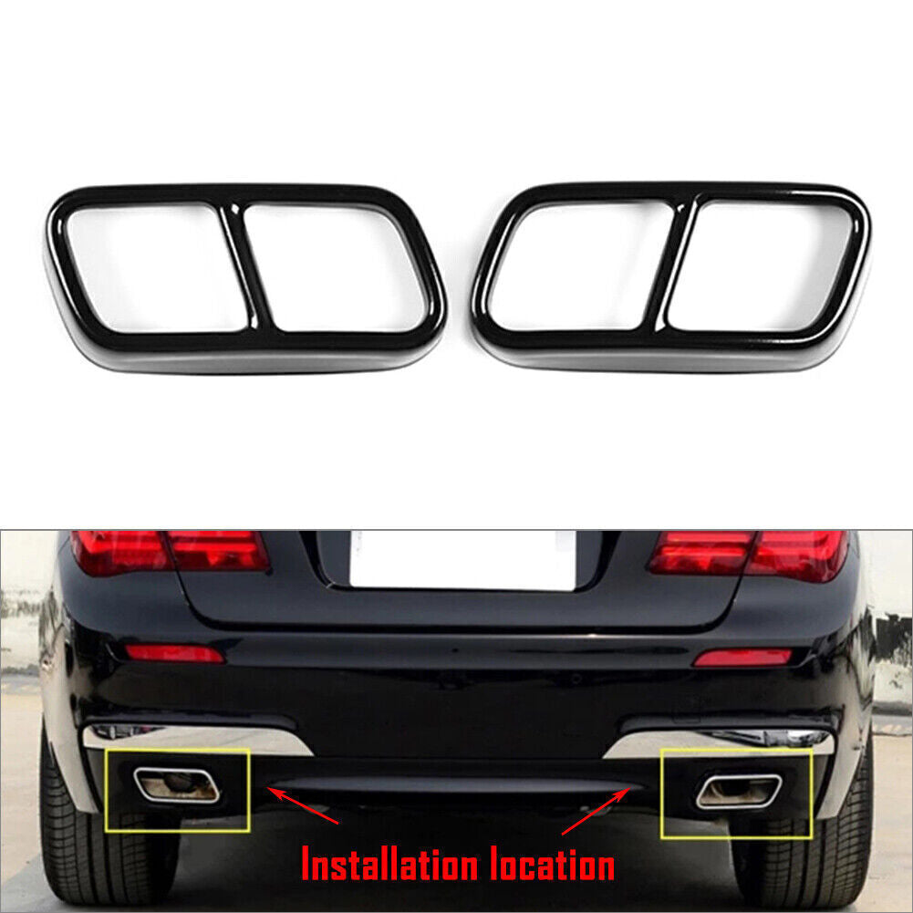 for BMW F01 7 Series 2009-2014 Rear Tail Muffler Exhaust Pipe Output Cover Trim