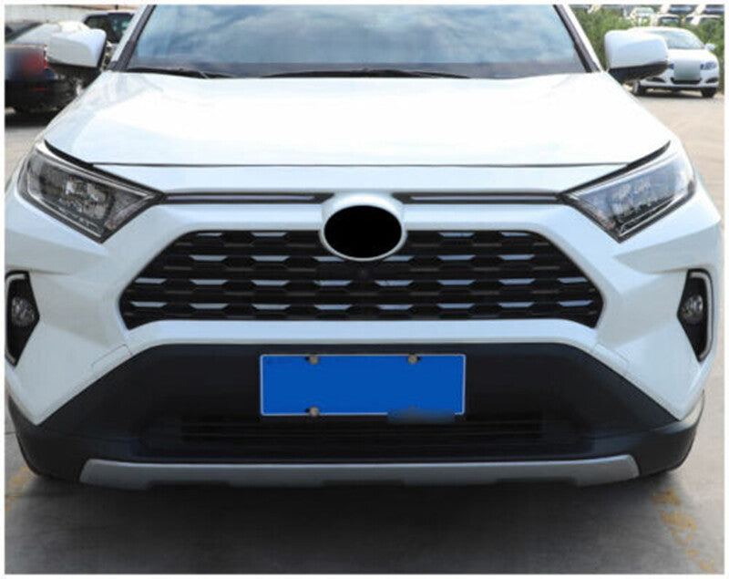 Black Front Center Mesh Grille Grill Decals Trim Fit for Toyota RAV4 2019-2022