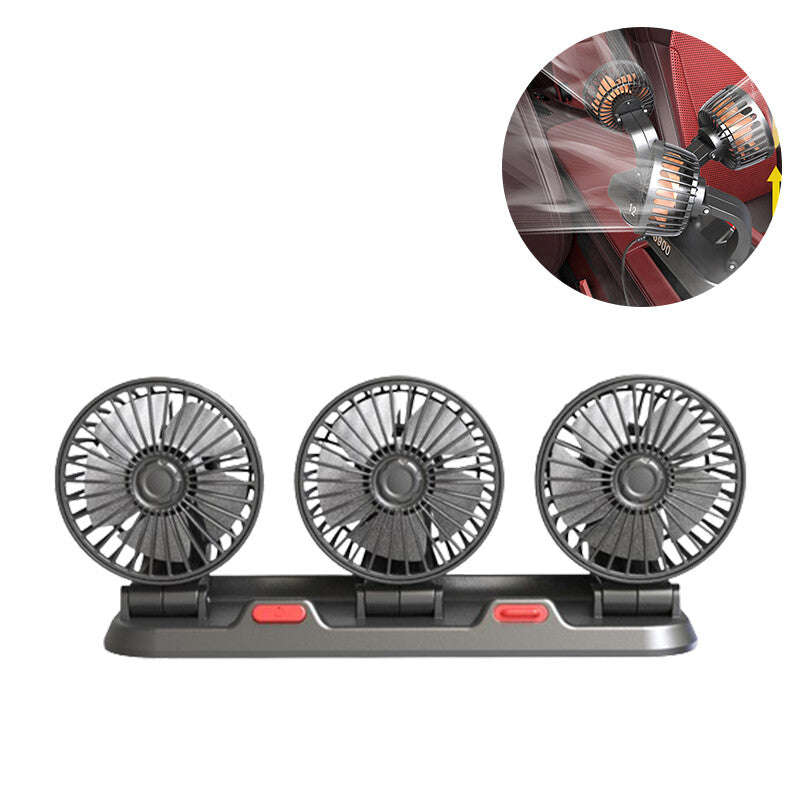 USB Car Cooling Fans 3-Head 360¡ã Rotatable 5V Powerful Electric Air Circulation