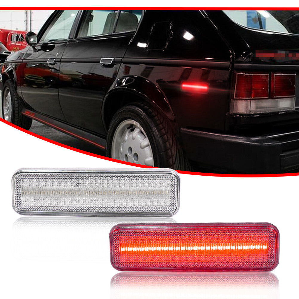 Transparent red LED rear marker light for the for Plymouth Barracuda satellite, 1972-1974.