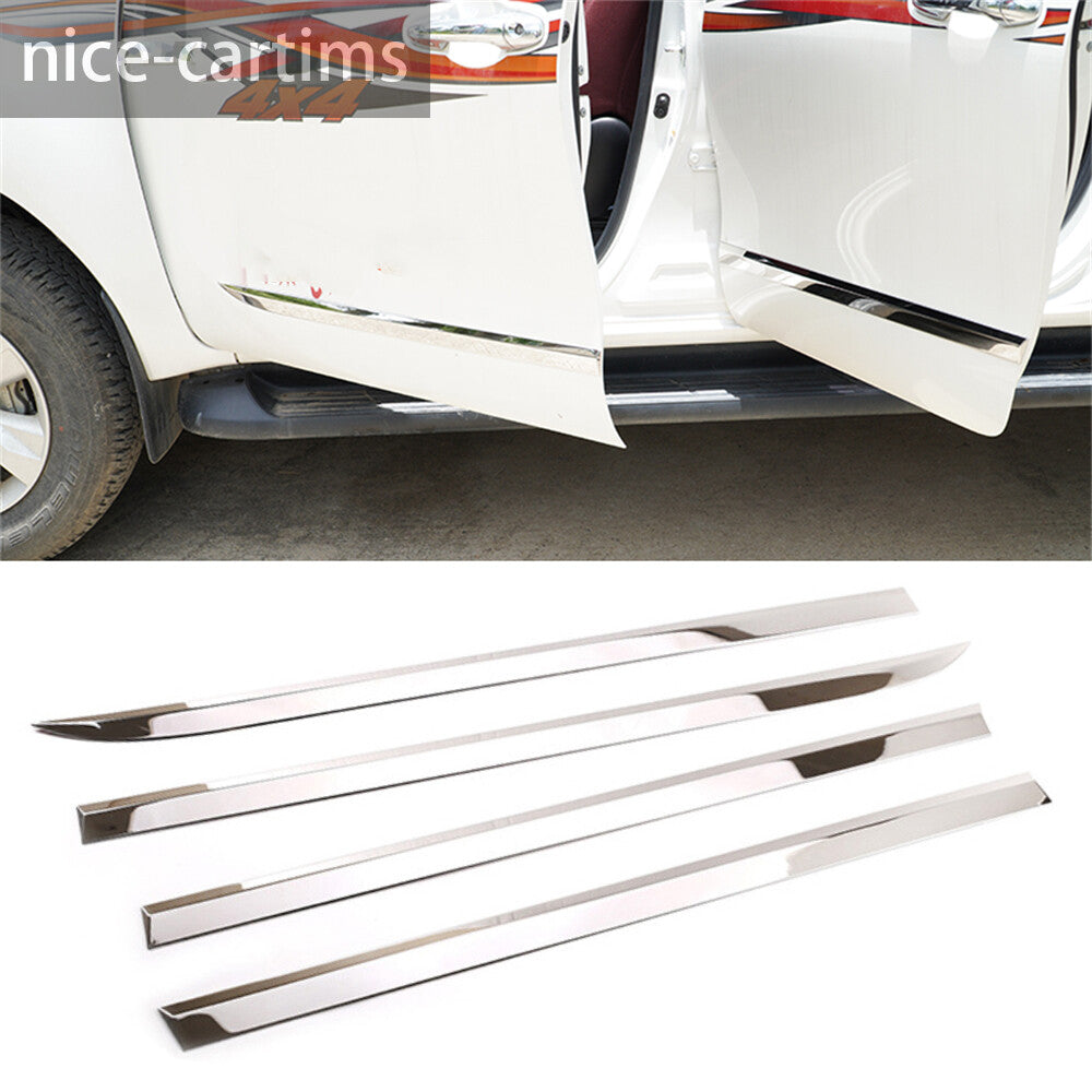 For T@yota Hilux Revo 2015-2021 Steel Chrome Body Side Door Molding Trim Cover¡Á4