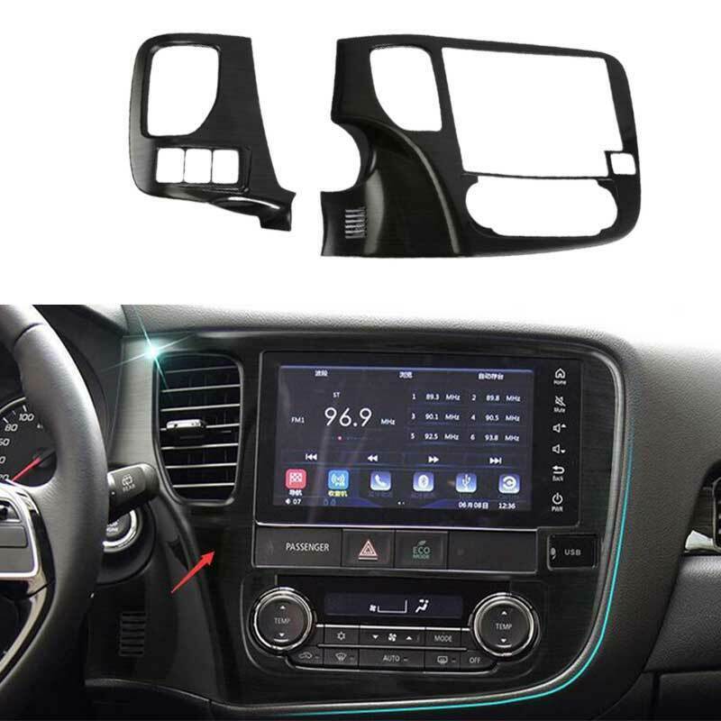 for Mitsubishi Outlander 2013-20 Brushed Console GPS Navigation Panel Frame Trim