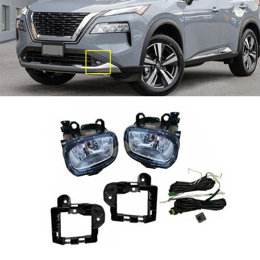 1Set Front Bumper Fog Lights Signal Lamps w/Harness for Nissan Rogue 2021-2023