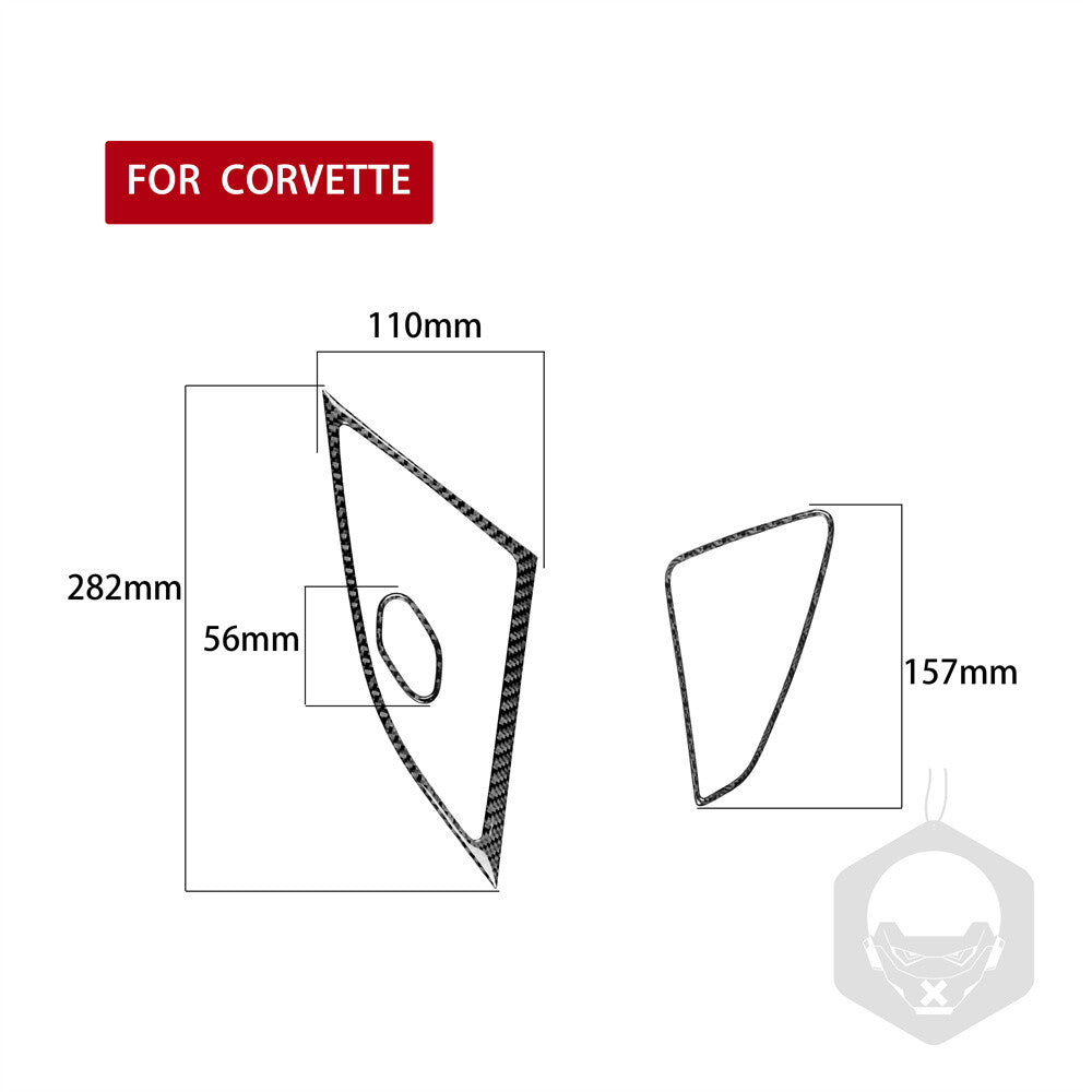 3¡ÁCarbon Fiber Interior Door Speaker Ring Trim for Chevrolet for Corvette C7 2014-19