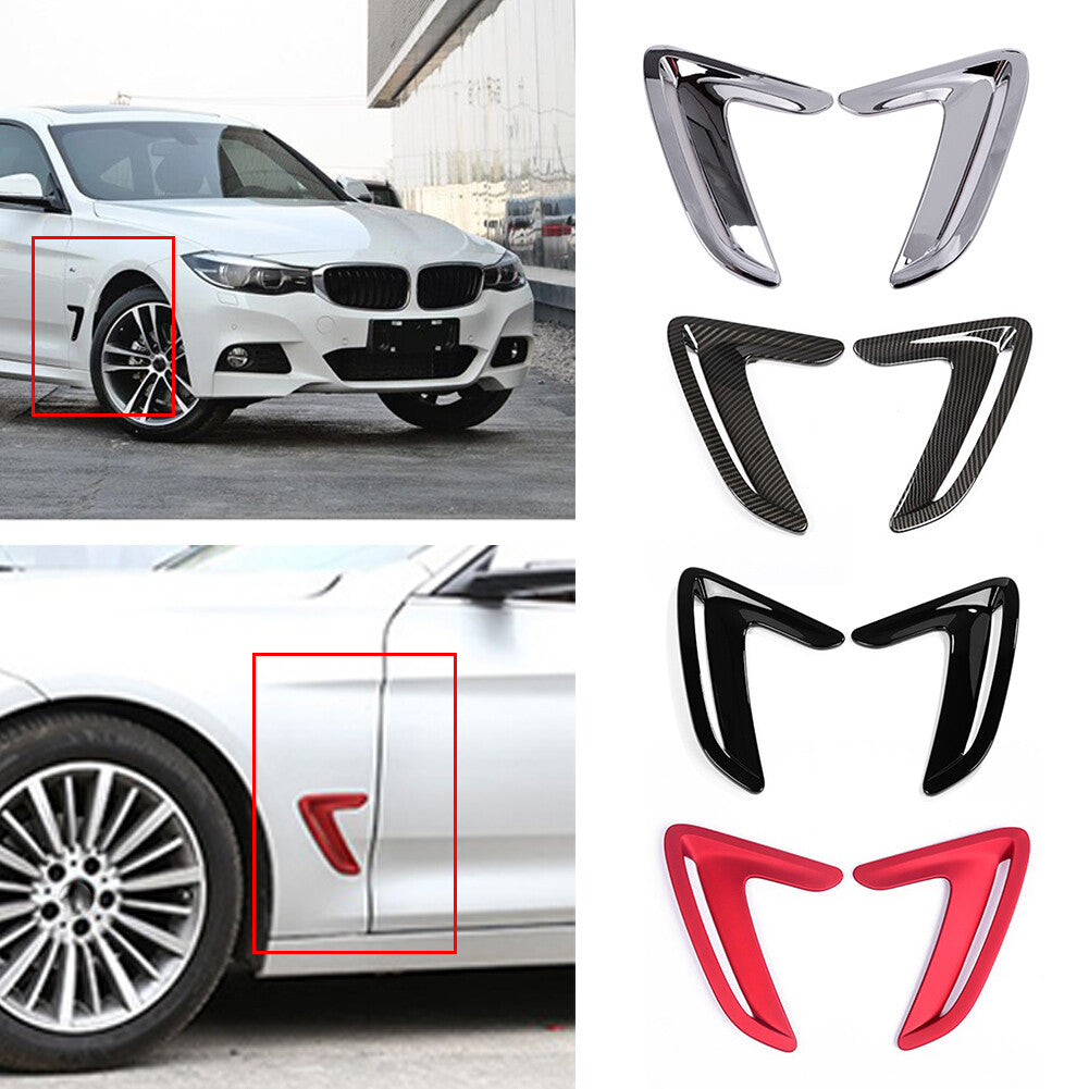 Carbon Side Body Marker Fender Air Wing Vent Trim for BMW 3 Series GT 2013-2017