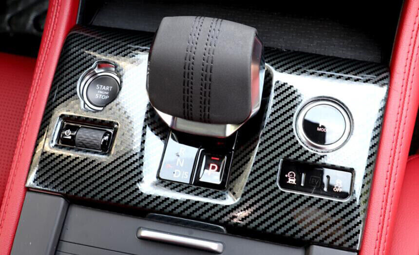 for Jaguar F-PACE 21-22 Carbon Fiber Steel Central Console Gear Shift Cover Trim