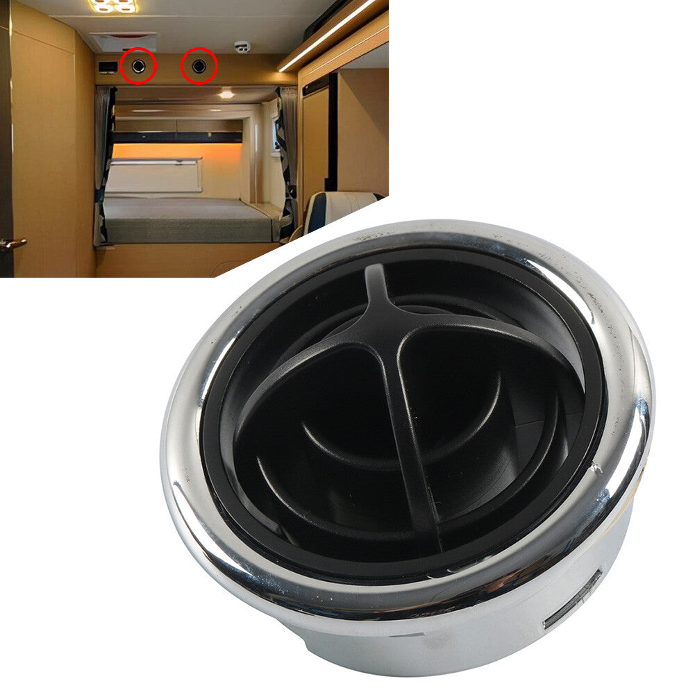 For Car Homes Engineering Vehicles Air Vent Round Air Conditioning Outlet Chrome