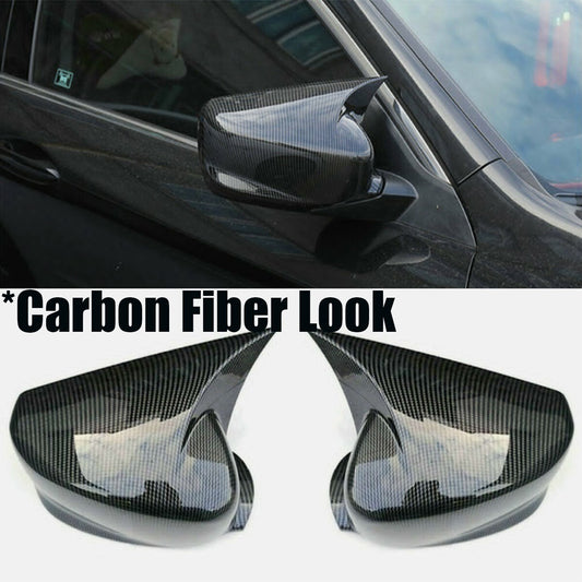 Horn Style Pair Carbon Fiber Rear View Mirror Cover for Honda Accord 8th 08-17