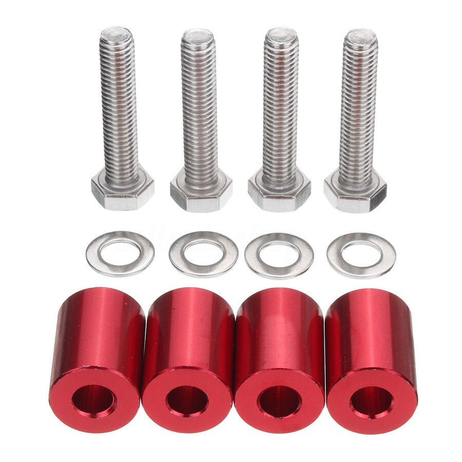 New Billet Hood Dent Spacer Spacers Kits Turbo Engine All Motor Swap Red for 8mm