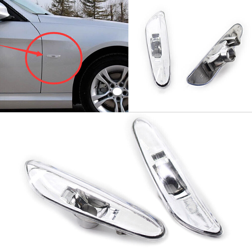for BMW E46 4DR 02-05 63137165915 Side Marker Light Turn Signal Lamp Clear 2x