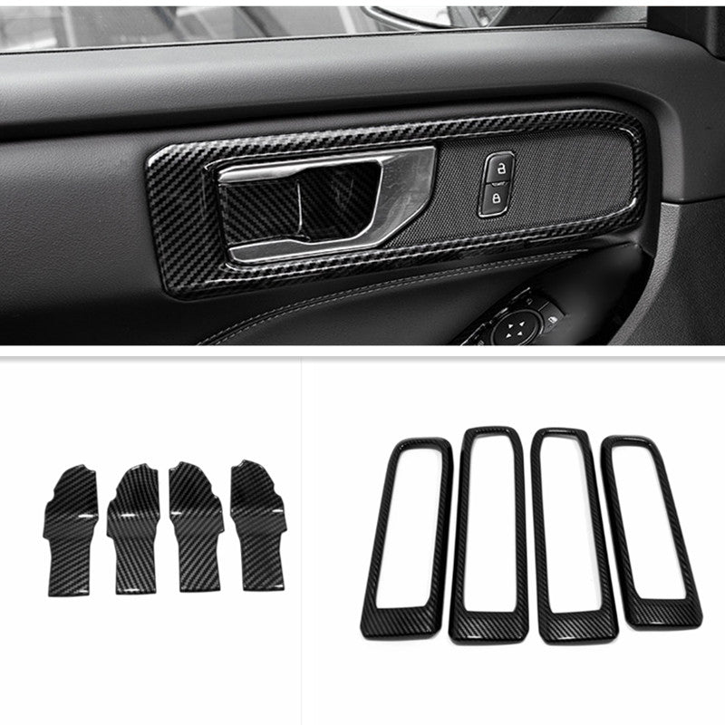 for Ford Explorer 2020-2023 Carbon Fiber Interior Door Handle Bowl Cover Trim 8P