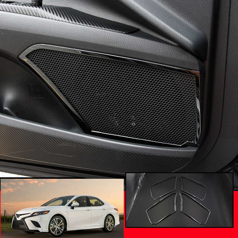 for Toyota for Camry 2018-2023 Black Steel Inner Door Horn Speaker Sound Cover Trims