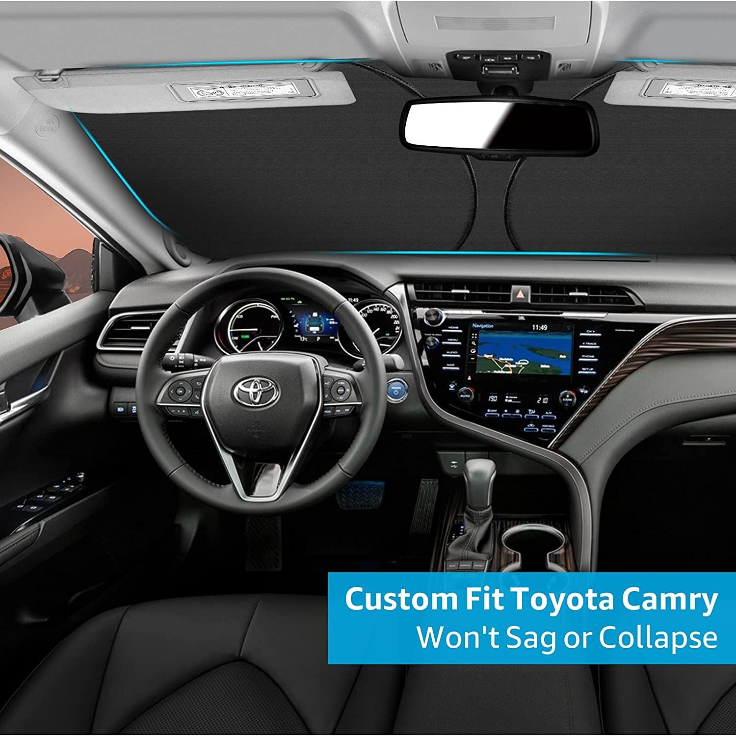 For 2018-2023 for Toyota for Camry Sedan Front Windshield Sun Shade UV Block Cover Visor