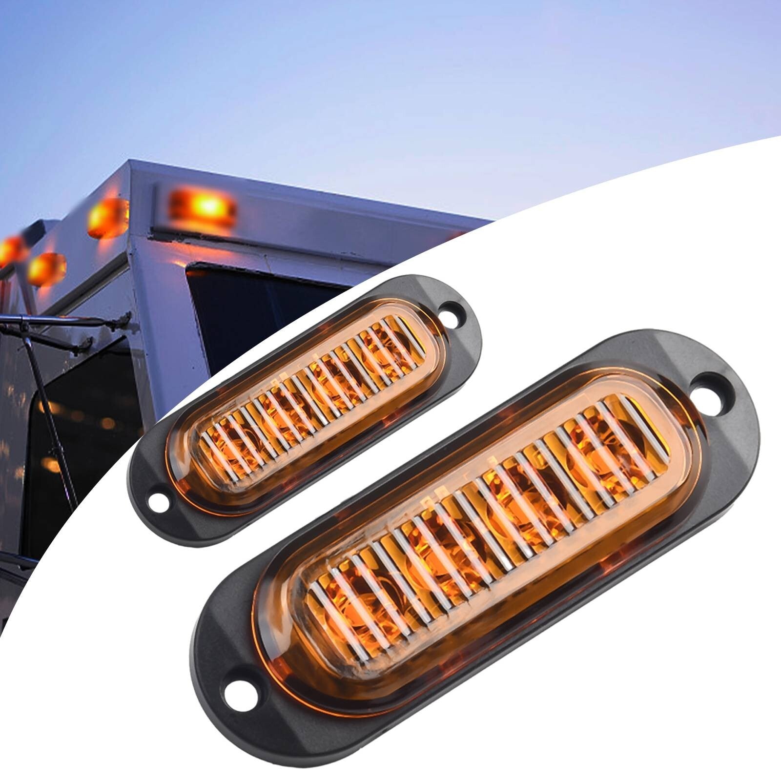 2-Pack LED Side Marker Gap Light Indicators for Trucks and Trailers - Waterproof