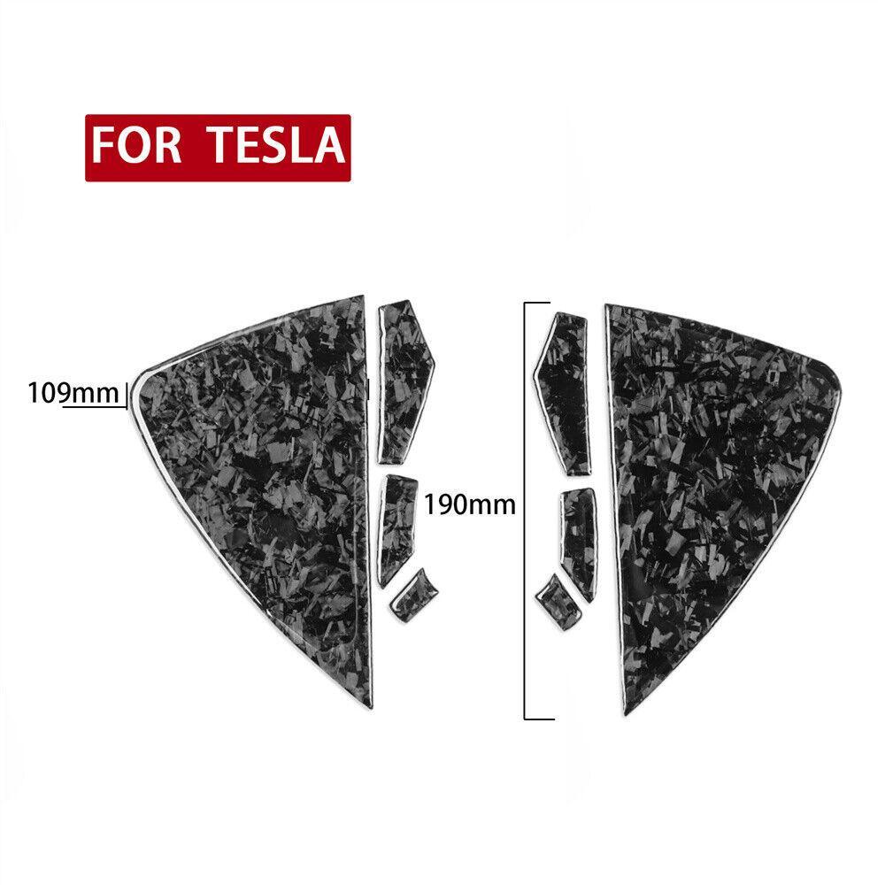 Door Buffer Cushion Mat Panel Trim Forged Carbon Fiber for Tesla Model 3 Y 2017+