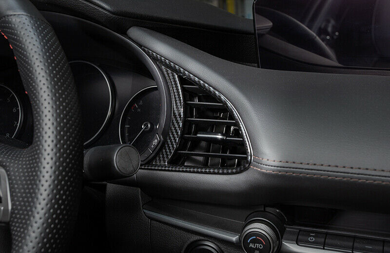 for Mazda 3 Axela 2019-2022 Carbon Fiber Side LR AC Air Outlet Vent Cover Trims