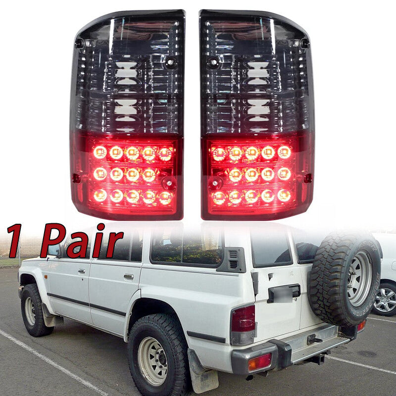 Pair LED Red Smoked Rear Tail Light for Nissan Patrol GQ Y60 GR 1987-1997