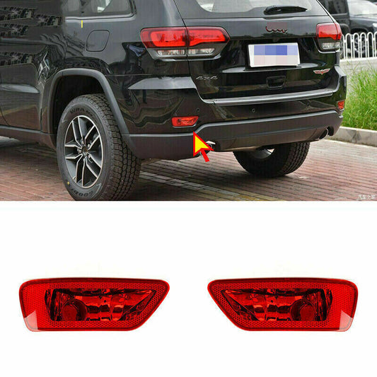 2P for Jeep Grand Cherokee 2011-2020 Red Rear Fog Lamp Rear Bumper Lights Shell