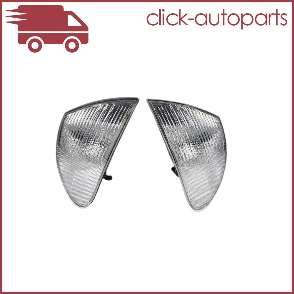 Pair for BMW 3-series E46 1998-2001 Front Indicator Turn Signal Light White Lens
