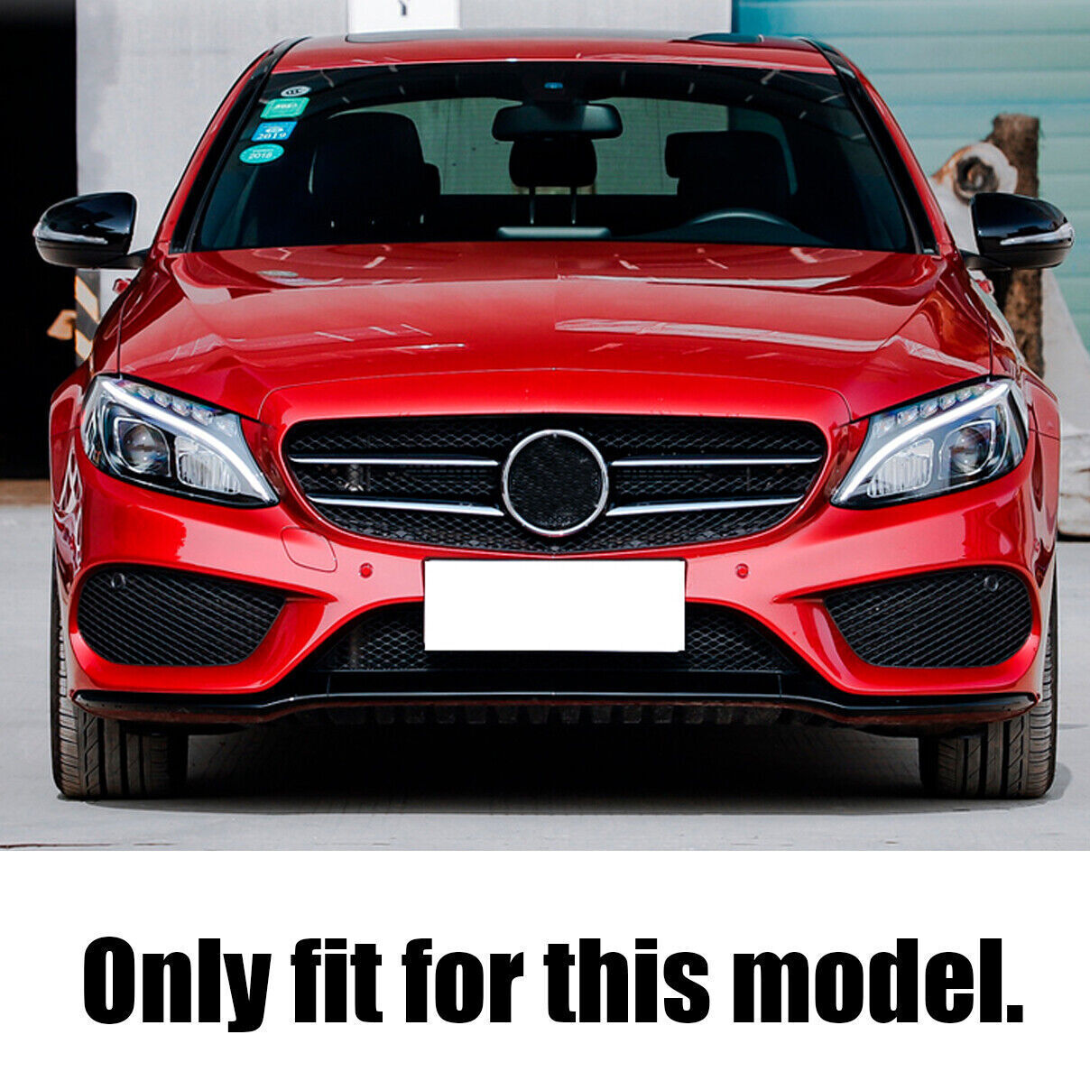 2015-18 Silver2 Front Bumper Tow Hook Cover Cap for Mercedes Benz C300 C400 W205