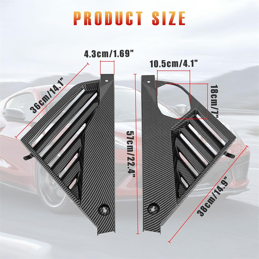 2 ¡Á Carbon Fiber Look Engine Bay Panel Cover for Chevrolet for Corvette C8 2020-2024