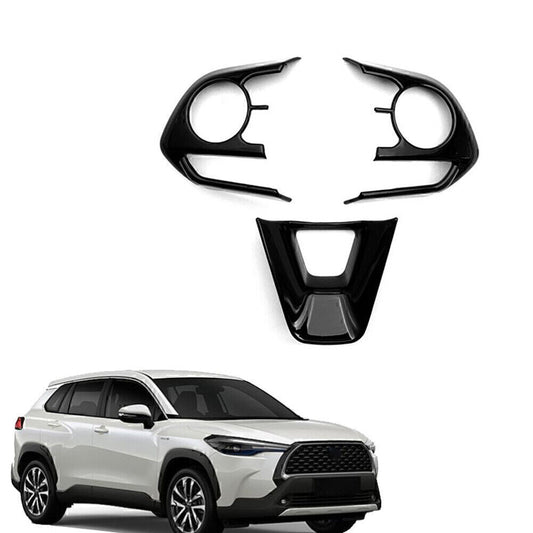 Lenkradrahmenabdeckung Zierleiste Schwarz gl?nzend f¨¹r for Toyota for Corolla 3St 19-24