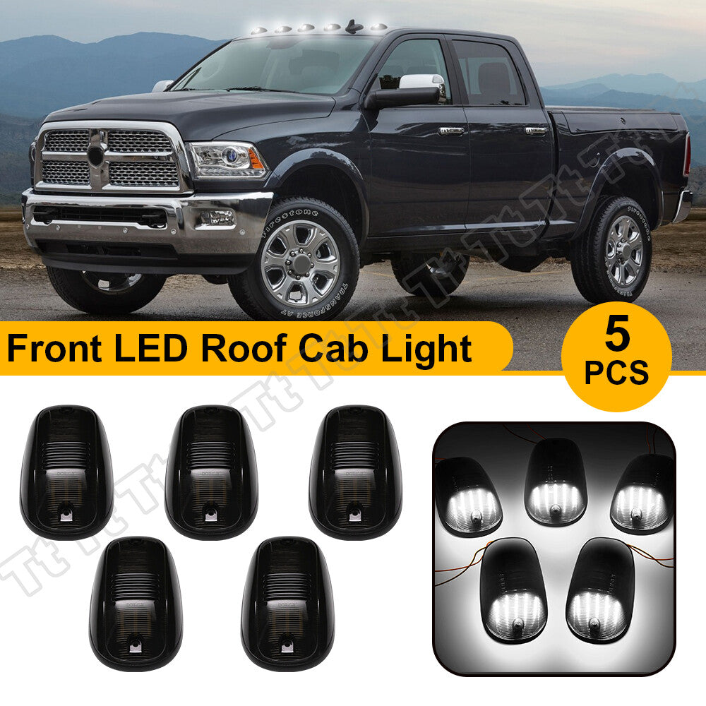 White LED cab-mounted roof marker daytime running lights for 03-18 for Dodge for Ram 1500 2500 3500 trucks.