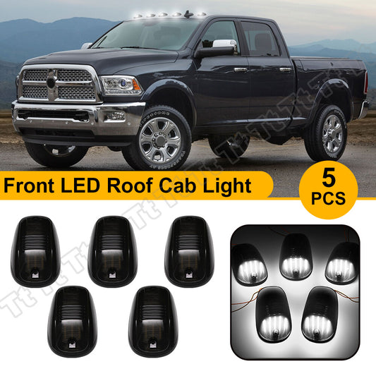 White LED cab-mounted roof marker daytime running lights for 03-18 for Dodge for Ram 1500 2500 3500 trucks.