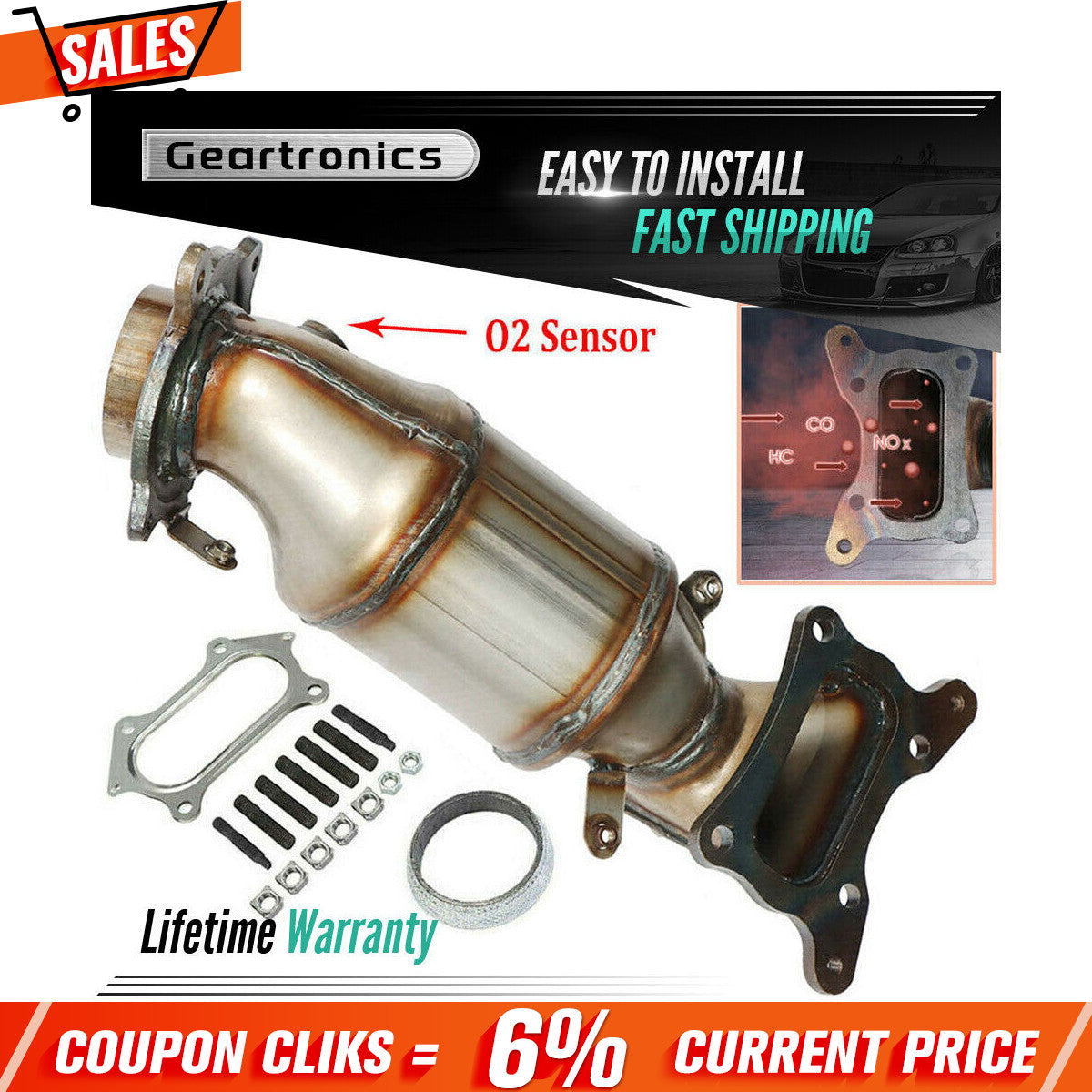 For 2008 -2012 for Honda Accord 2.4L 4CYL Manifold Catalytic Converter Direct-Fit U!