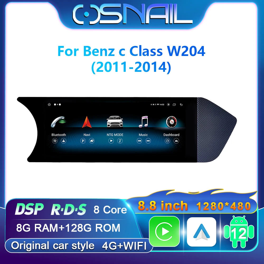 2011-14 for Mercedes for Benz C Class W204 S204 Android CarPlay Car Radio GPS Player