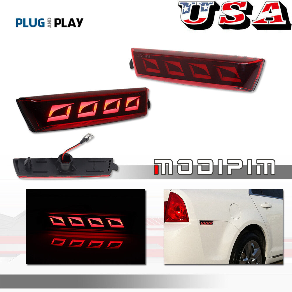 Replacement red lens LED rear side marker light for Chevrolet Malibu 2008-2012 OEM model.