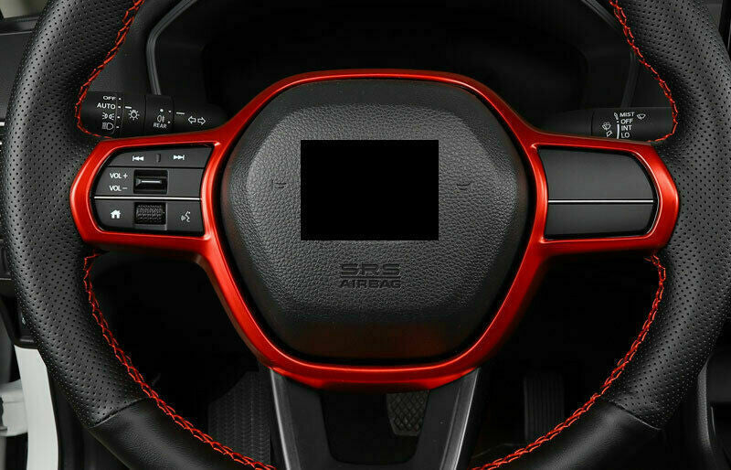 for Honda for Civic 11th 2022-2023 Matte Red Steering Wheel Button Frame Cover Trim