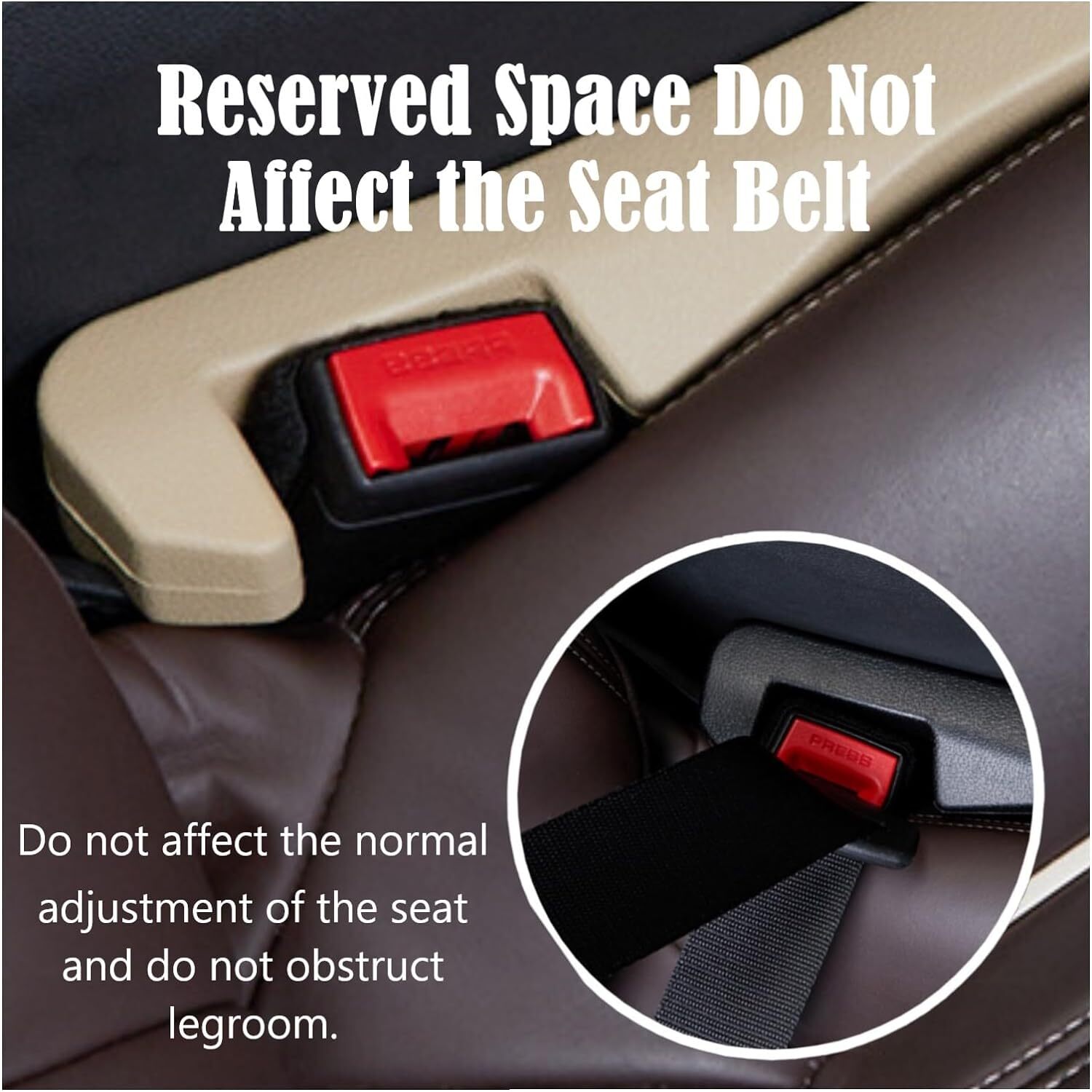 2-Pack Beige Car for Seat Gaps Filler for Cars, SUVs, and Trucks