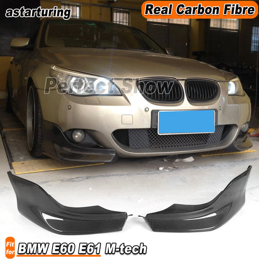 for BMW E60 E61 M-tech M Sport 2003-2009 REAL Carbon Front Bumper Splitters Flap
