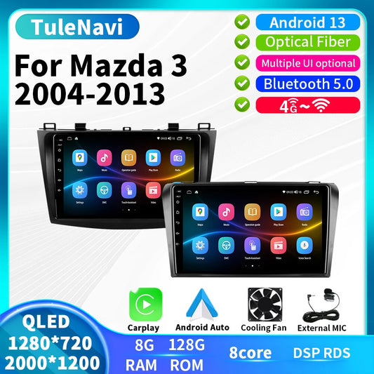 for Mazda 3 2004-2013 Stereo Android CarPlay Car Radio GPS Multimedia Player DSP