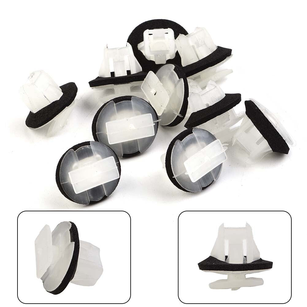 White  Black Clips 10pcs Set Car For Moulding Plastic Side Sill